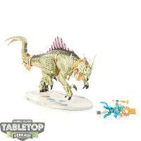 Seraphon - Skink Oracle on Troglodon - teilweise bemalt
