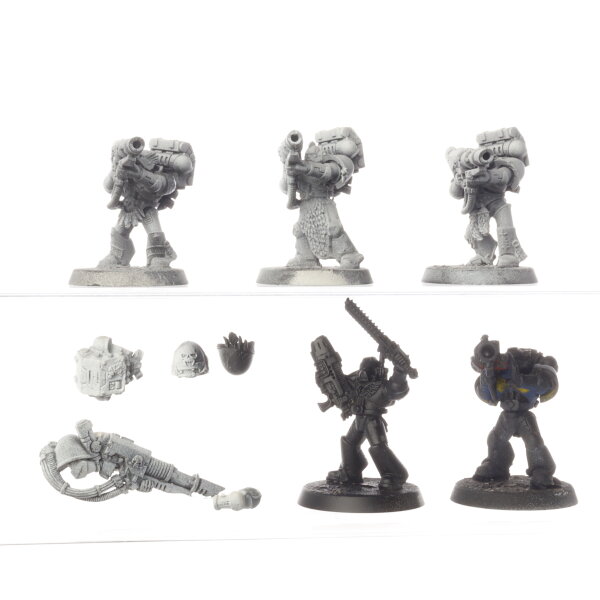 Space Marines - 5 x Devastator Squad - teilweise bemalt