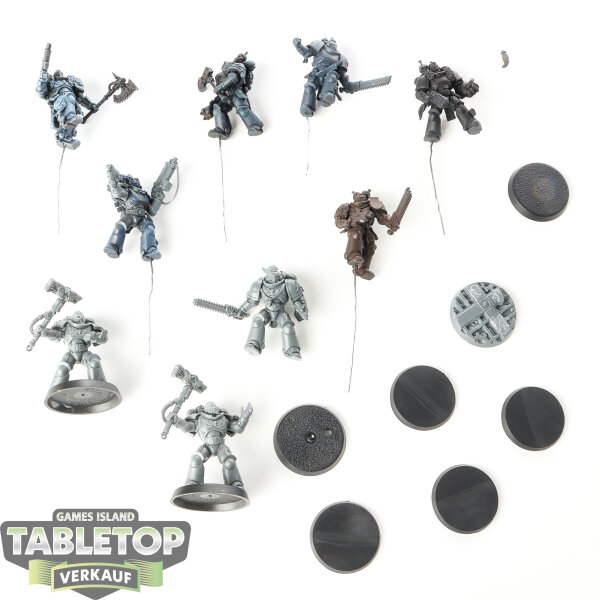 Space Marines - 9 Assault Intercessors - teilweise bemalt