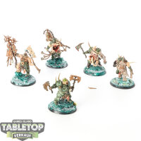 Maggotkin of Nurgle - 5 x Putrid Blightkings - bemalt