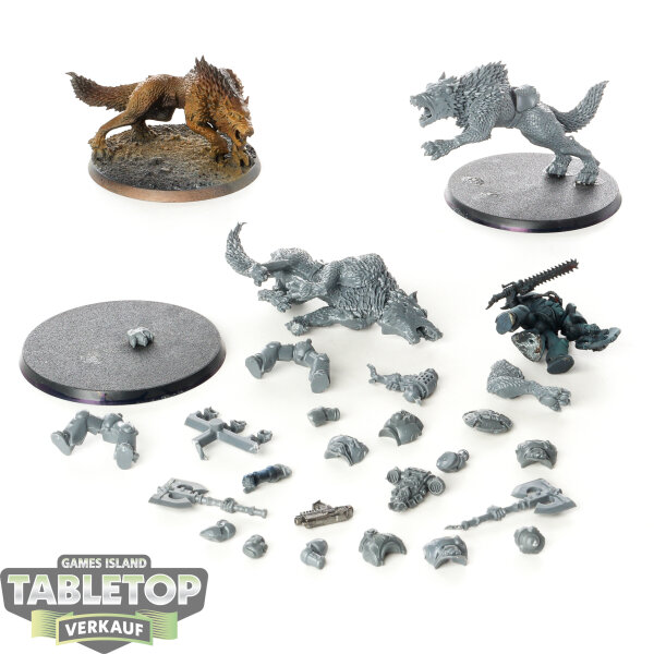 Space Wolves - 3x Thunderwolf Cavalry - teilweise gebaut