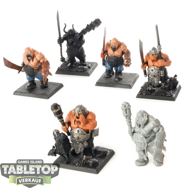 Ogre Kingdoms - 6 x Ogor Gluttons - teilweise bemalt