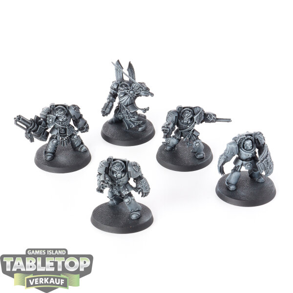 Dark Angels - 5 x Deathwing Terminator Squad - teilweise bemalt