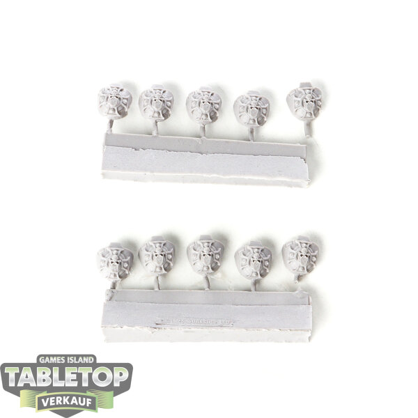 Space Marines - 10x Imperial/Crimson Fists Terminator Shoulder Pads - im Gussrahmen