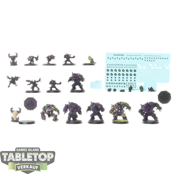Blood Bowl - 12x Black Orc Blood Bowl Team: The Thunder Valley Greenskins - teilweise bemalt