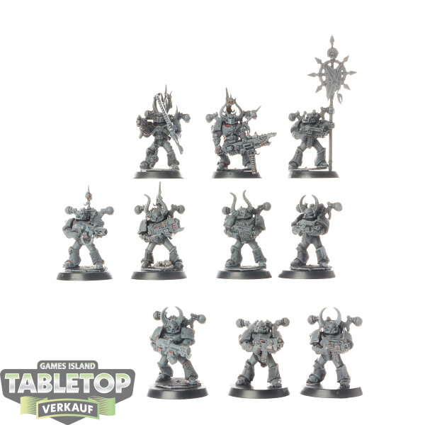 Chaos Space Marines - 10x Chaos Space Marines - teilweise bemalt