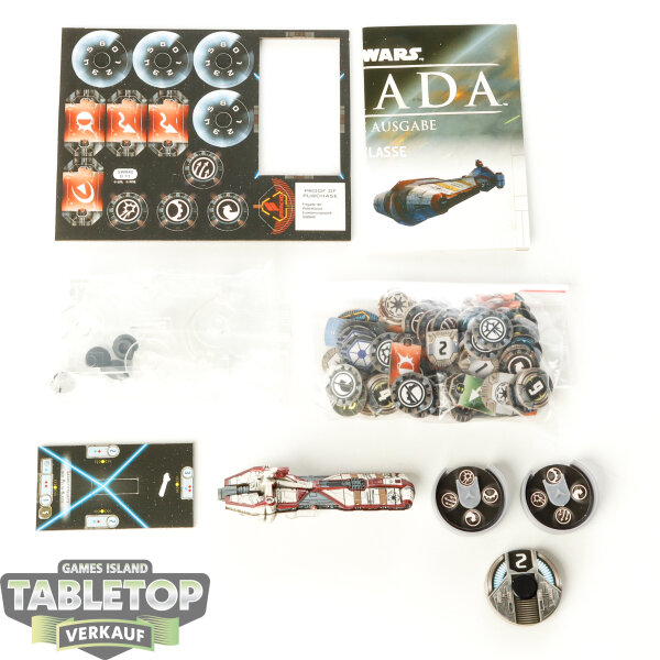 Star Wars Armada - Pelta-Class Frigate with Tokens - bemalt