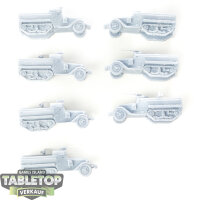 Flames of War - 7 x M5 Halftrack - unbemalt