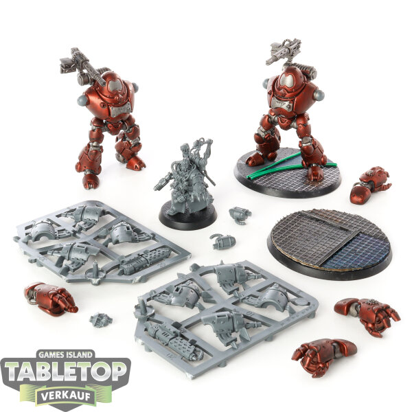 Adeptus Mechanicus - 2 Kastelan Robots 1 Cybernetica Datasmith - teilweise bemalt