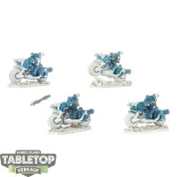 Chaos Space Marines - 4x Chaos Bikers - teilweise bemalt