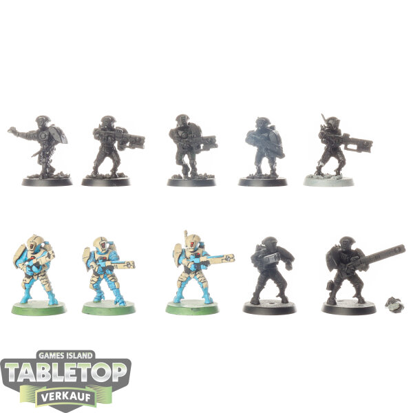 Tau Empire - 10x Fire Warriors Strike Team - teilweise bemalt