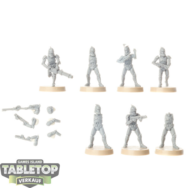 Galaktische Republik - 7x Phase I Clone Troopers - unbemalt