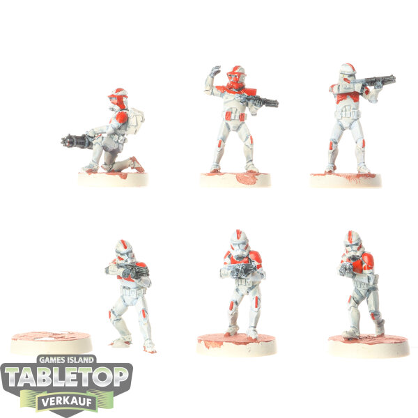 Galaktische Republik - 6 Phase 2 Clone Troopers - bemalt