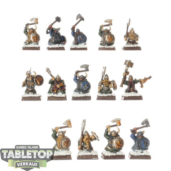 Dwarfen Mountain Holds - 14x Dwarf Warriors klassisch - bemalt