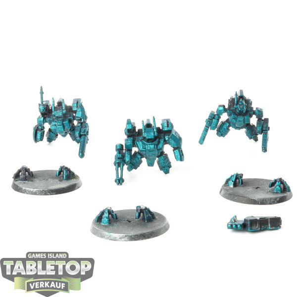 Tau Empire - 3 XV8 Crisis Battlesuits - bemalt